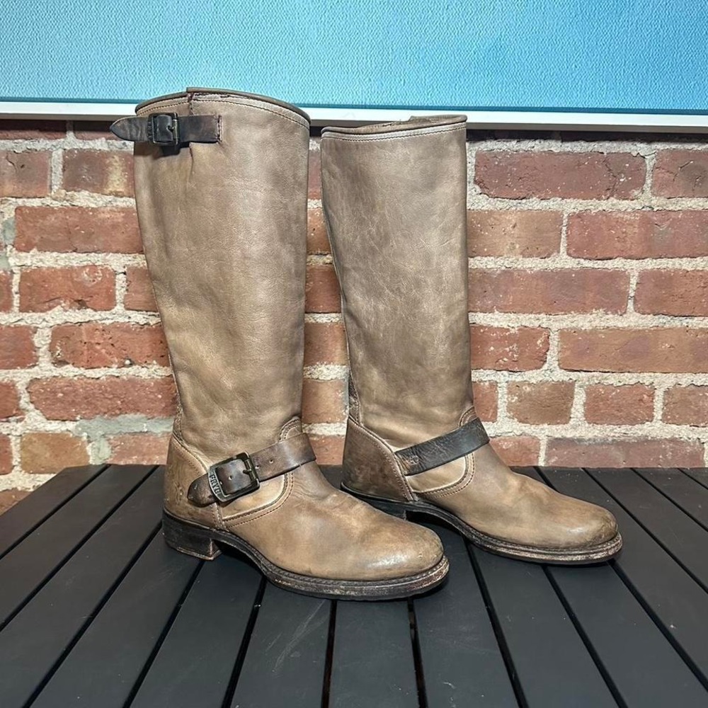 Frye Veronica Slouchy Taupe Tall Boot, Women's 8.5